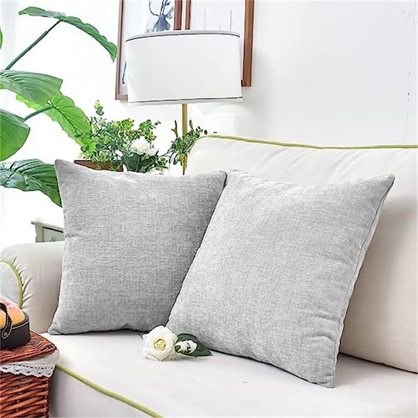 Lux Decor Collection Throw Pillow Inserts 20x20 Pack of 4 Square Pillows  with Cotton Pillow Cover- Indoor Decorative Cushion for Sofa, Bench, Bed
