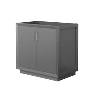Strada 35.25 in. W x 21.75 in. D x 34.25 in. H Single Bath Vanity Cabinet without Top in Dark Gray