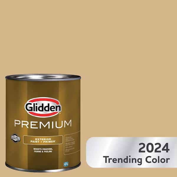 Glidden Premium 1-qt. Craftsman Gold PPG1092-4 Satin Exterior Latex Paint