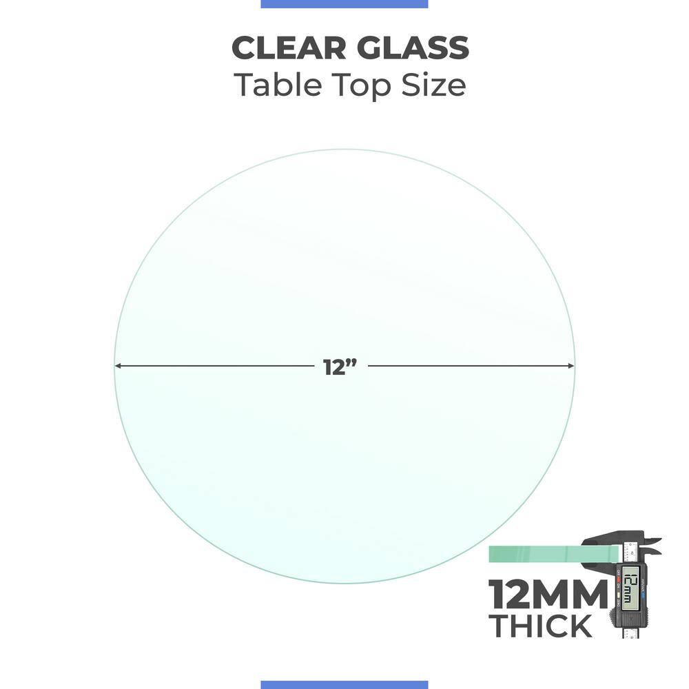 12 Inch Clear Tempered Glass Round Table Top