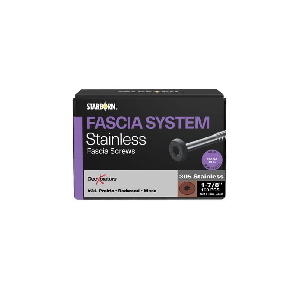 "#9 x 1-7/8 in. Star Flat Head Stainless Steel Fascia Composite Deck Screws Brown #34 (100-pieces)" price history on PriceWatchPro