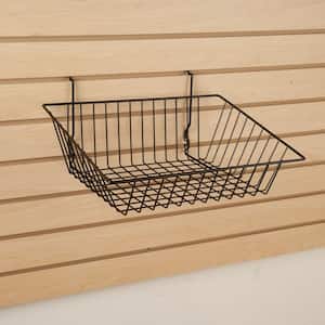15 in. W x 12 in. D x 5 in. H Black Sloping Wire Basket (Pack of 6)