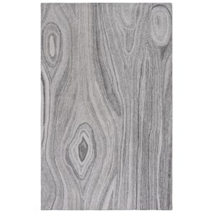 Abstract Gray 6 ft. x 9 ft. Abstract Striped Area Rug