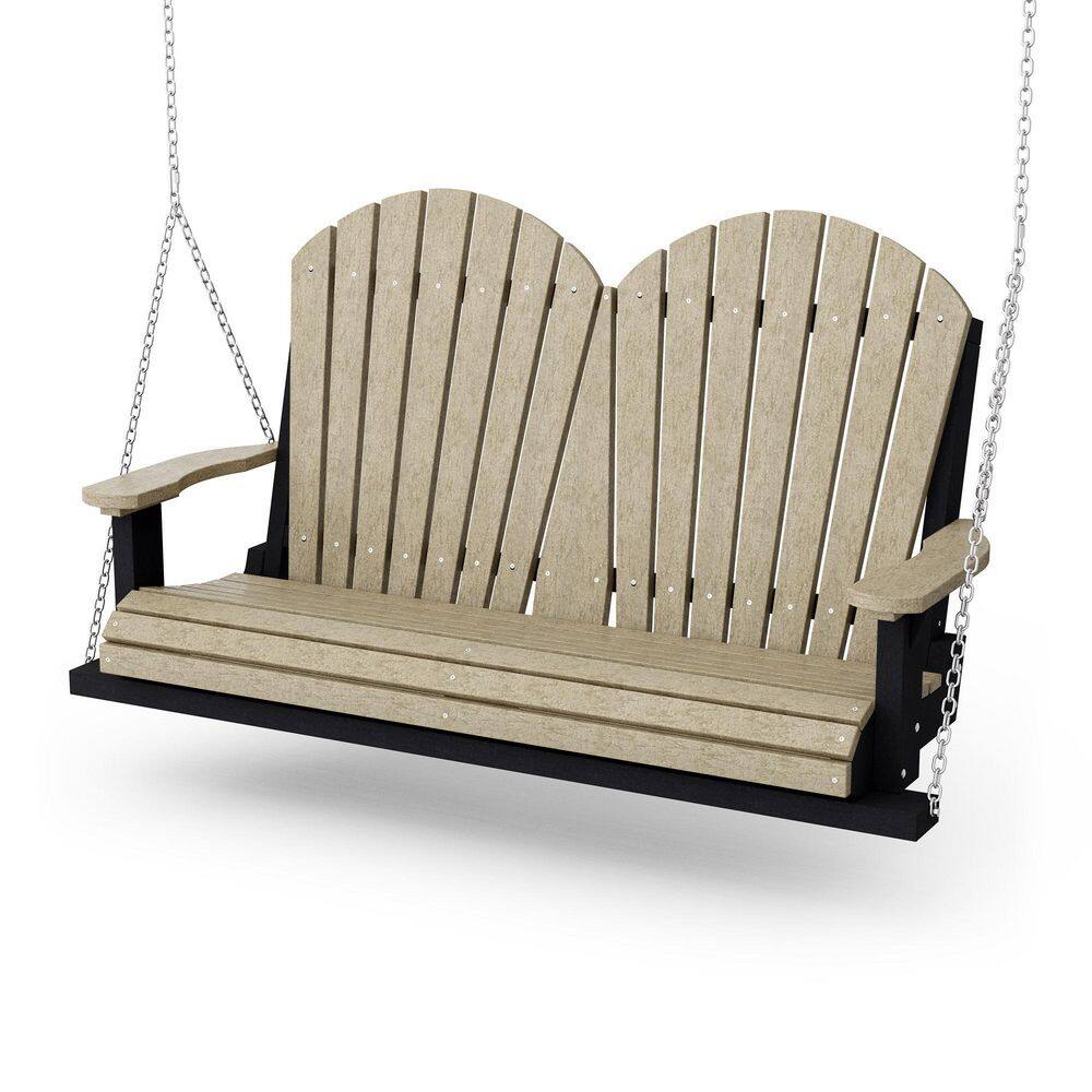 Heritage 2-Person Weathered Wood and Black HDPE Plastic Porch Swing price history on PriceWatchPro