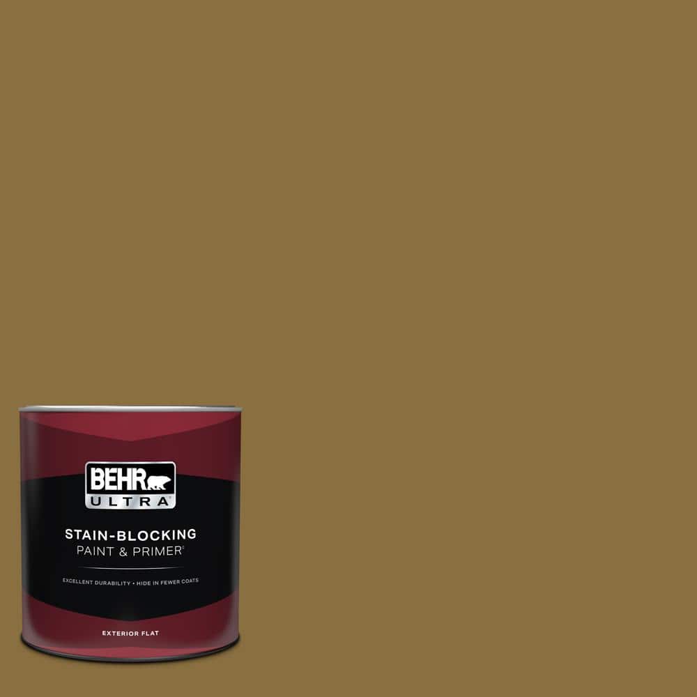 1 qt. #S310-7A Vintage Brass Flat Exterior Paint and Primer product image for price tracking