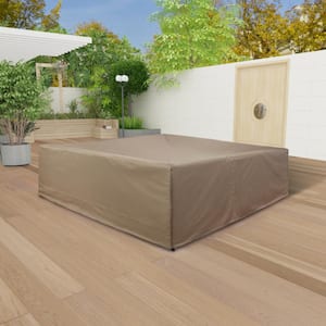 Sunshade Water Resistant Patio Conversation Set Cover Size L, Brown