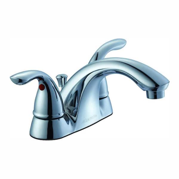 Glacier Bay Builders 4 in. Centerset 2-Handle Low-Arc Bathroom Faucet in Chrome