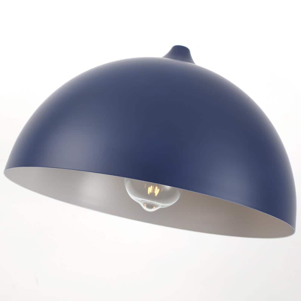 Blue Metal Dome Adjustable Pendant Light