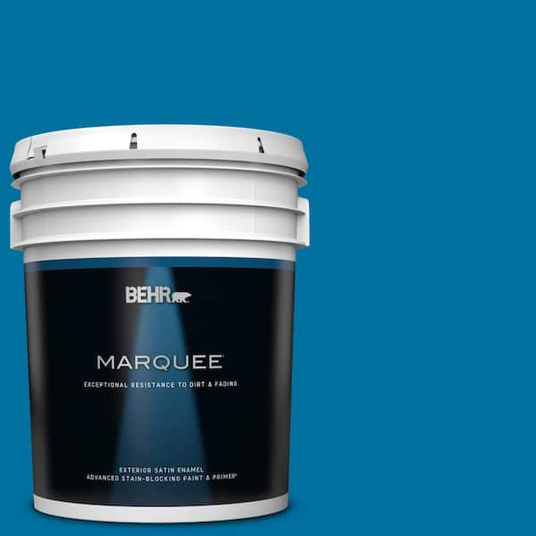 BEHR MARQUEE 5 gal. #550B-7 Blue Ocean Satin Enamel Exterior Paint & Primer