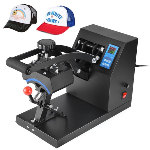 SEEUTEK Hat Press 6 in. x 3.5 in. Clamshell Design Curved Element Cap Sublimation Press with LCD Timer and Temperature Control