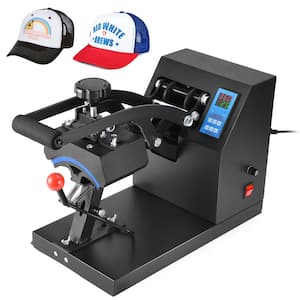 Hat Press 6 in. x 3.5 in. Clamshell Design Curved Element Cap Sublimation Press with LCD Timer and Temperature Control
