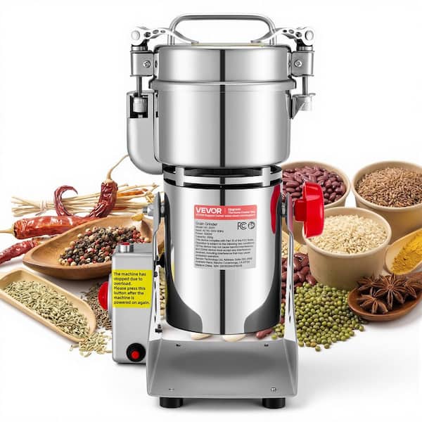 Electric Grain Mill Grinder, 1,500 W 28,000 RPM High Speed Grinding Machine, Stainless Steel Pulverizer Powder Machine