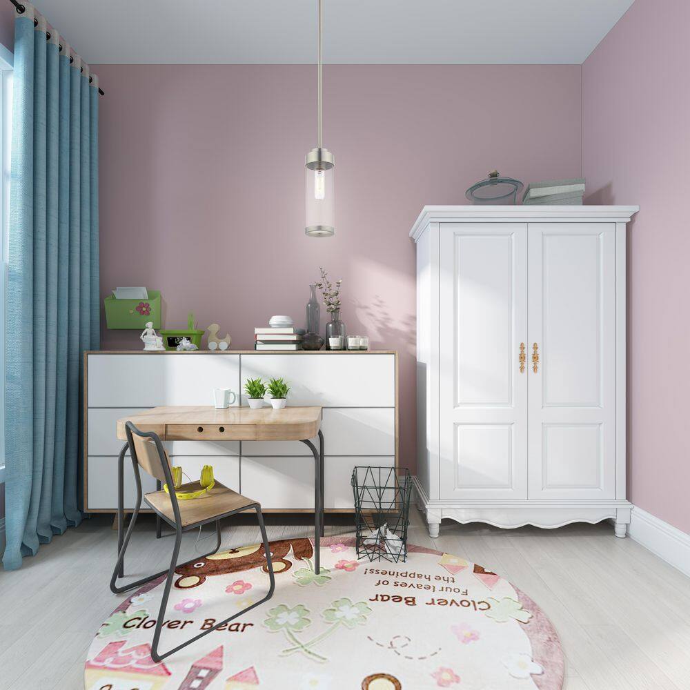 Brushed Nickel Mini Pendant with Clear Glass Shade