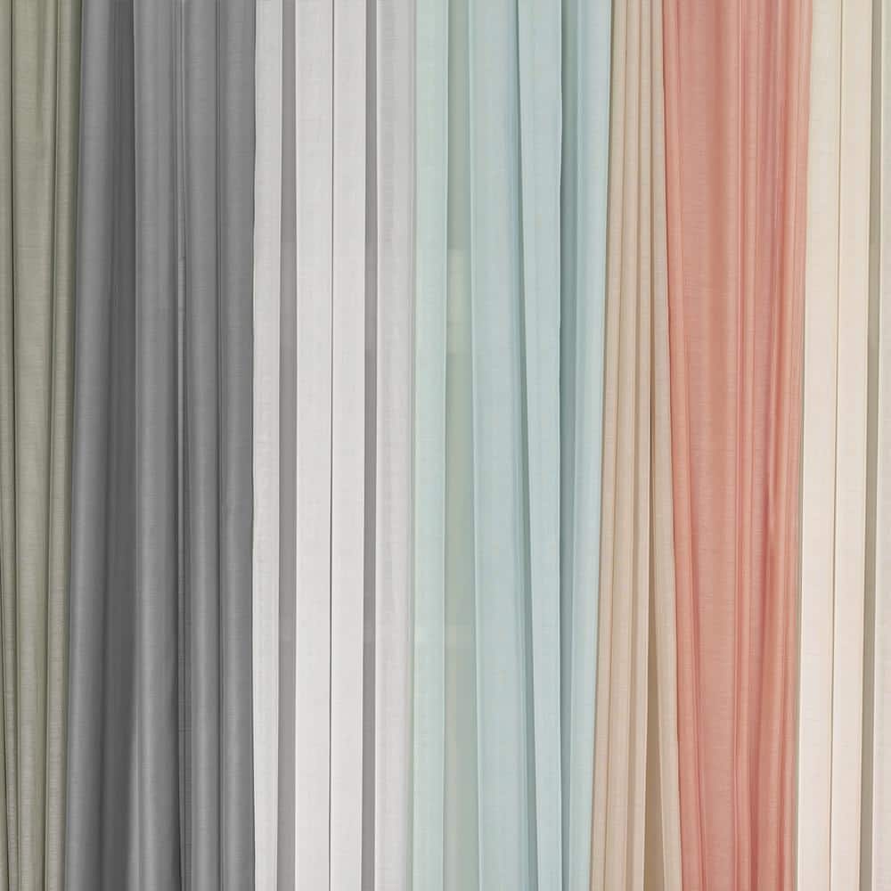 Sage Green Light Filtering Sheer Grommet Top Drapes, 52x63