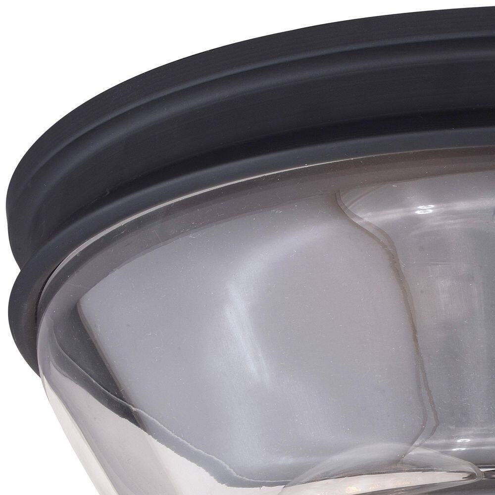 Toledo 13" Matte Black Industrial Farmhouse Flush Mount Light