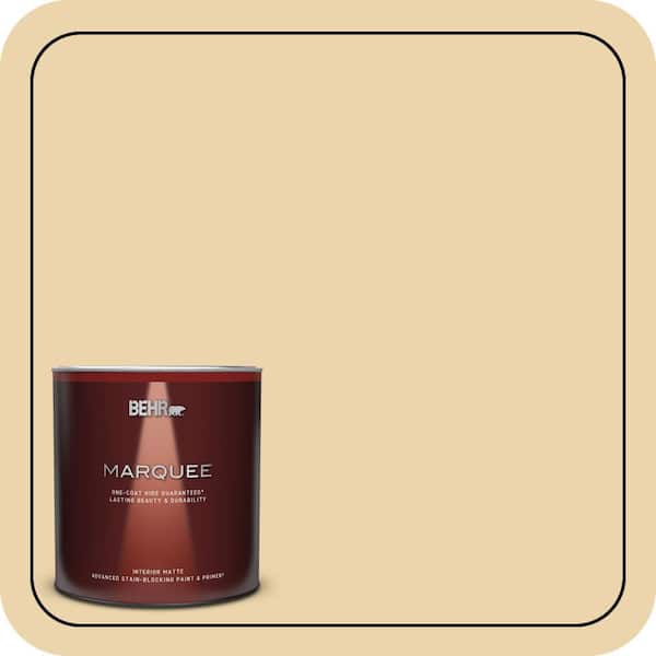 BEHR MARQUEE 1 qt. #ICC-51 Sweet Marzipan Matte Interior Paint & Primer
