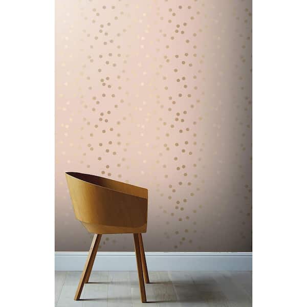 Priscella Blush Polka Dot Wallpaper