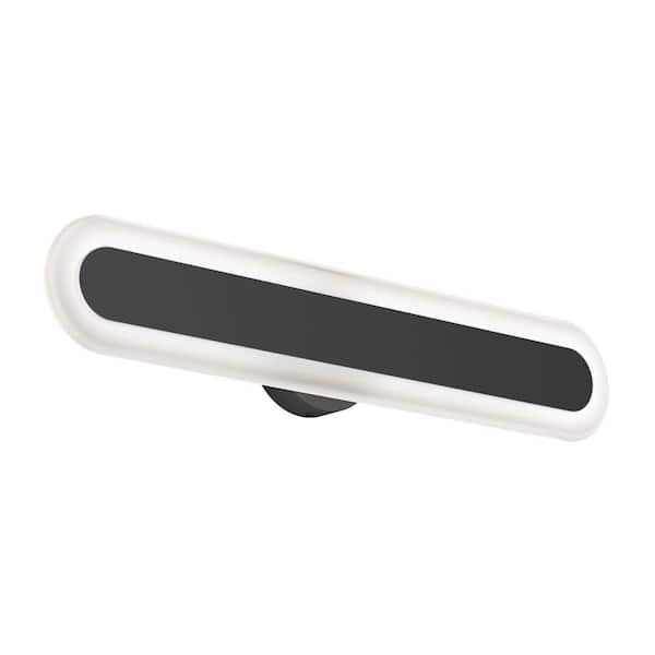 Artika Pista 27 in. 1 Light Matte Black Modern Integrated LED 5 CCT Vanity Light Bar for Bathroom