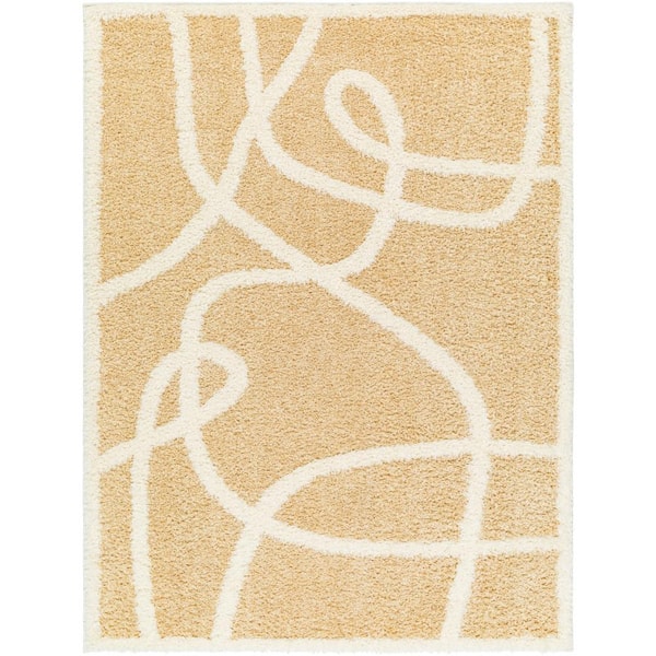 Livabliss Rodos Tan Abstract 5 ft. x 7 ft. Indoor Area Rug