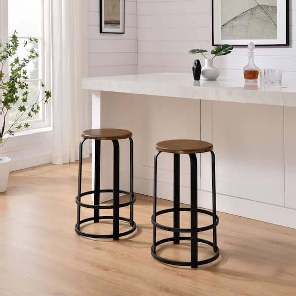 Metal stool deals wood seat