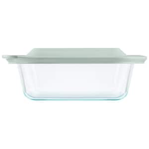 Deep 8 in. Square Glass Baking Dish with Sage Green Lid