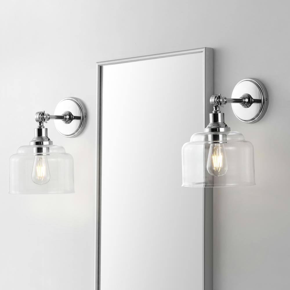 Lansor Chrome Glass Artistic Flow Wall Sconce Set of 2