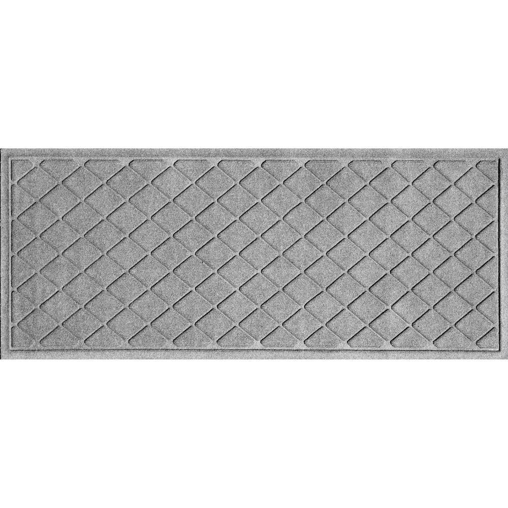 Bungalow Flooring Waterhog Argyle Medium Gray 22 in. x 60 in. PET