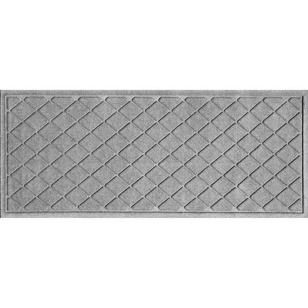 Bungalow Flooring Waterhog Diamonds 22 in. x 60 in. Pet Polyester Indoor Outdoor Runner Door Mat, Medium Gray