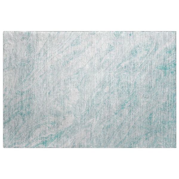 Dream Shag Premium Machine Washable Abstract ADS640 Teal 2 ft. x 3 ft. Accent Rug