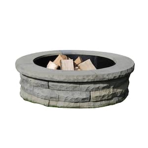 Round Fire Pit Kit, Oldcastle Countryside 48 In Gray Fire Pit Kit