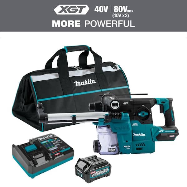 40V max XGT Brushless Cordless 1-3/16 in. Rotary Hammer Kit with Extractor, AFT, AWS Capable (4.0Ah)