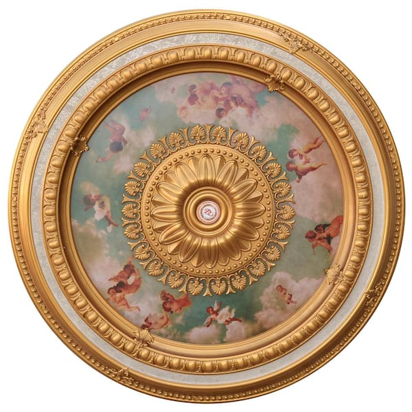 AFD 47 in. x 3 in. x 47 in. Cherub Sky Round Chandelier Polysterene Ceiling Medallion Moulding