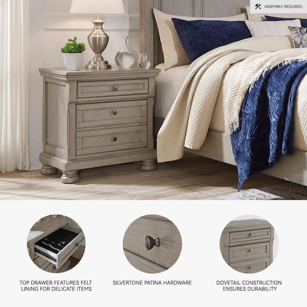 Signature DESIGN BY ASHLEY Lettner Gray 2-Drawers 28.75 in