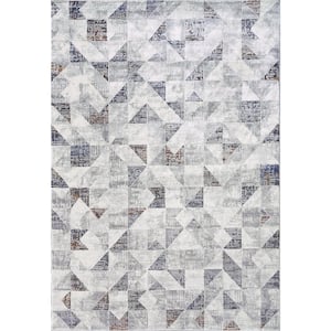 Astro 9 ft. 2 in. X 12 ft. Grey/Multi Geometric Indoor Area Rug