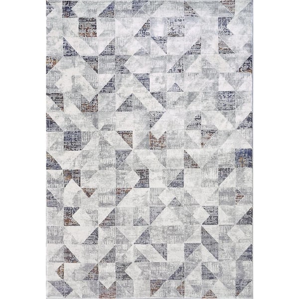 Dynamic Rugs Astro 7 ft. 10 in. X 10 ft. 10 in. Grey/Multi Geometric Indoor Area Rug