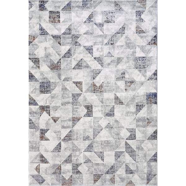 Dynamic Rugs Astro Grey/Multi 2 ft. 2 in. X 7 ft. 7 in. Geometric Indoor Area Rug