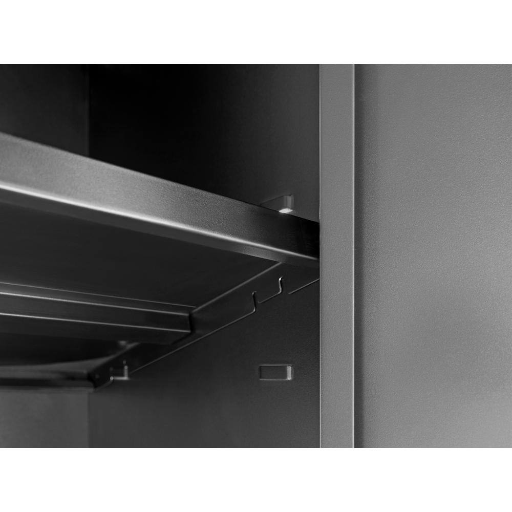 Deep Red 156" Steel Lockable Cabinet Set with Bamboo Worktop
