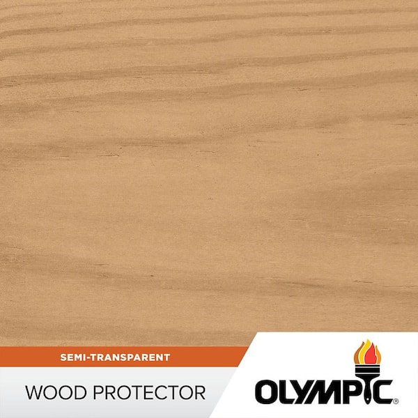 Olympic 1 gal. Outside White Exterior Semi-Transparent Wood Protector Stain Plus Sealant in One