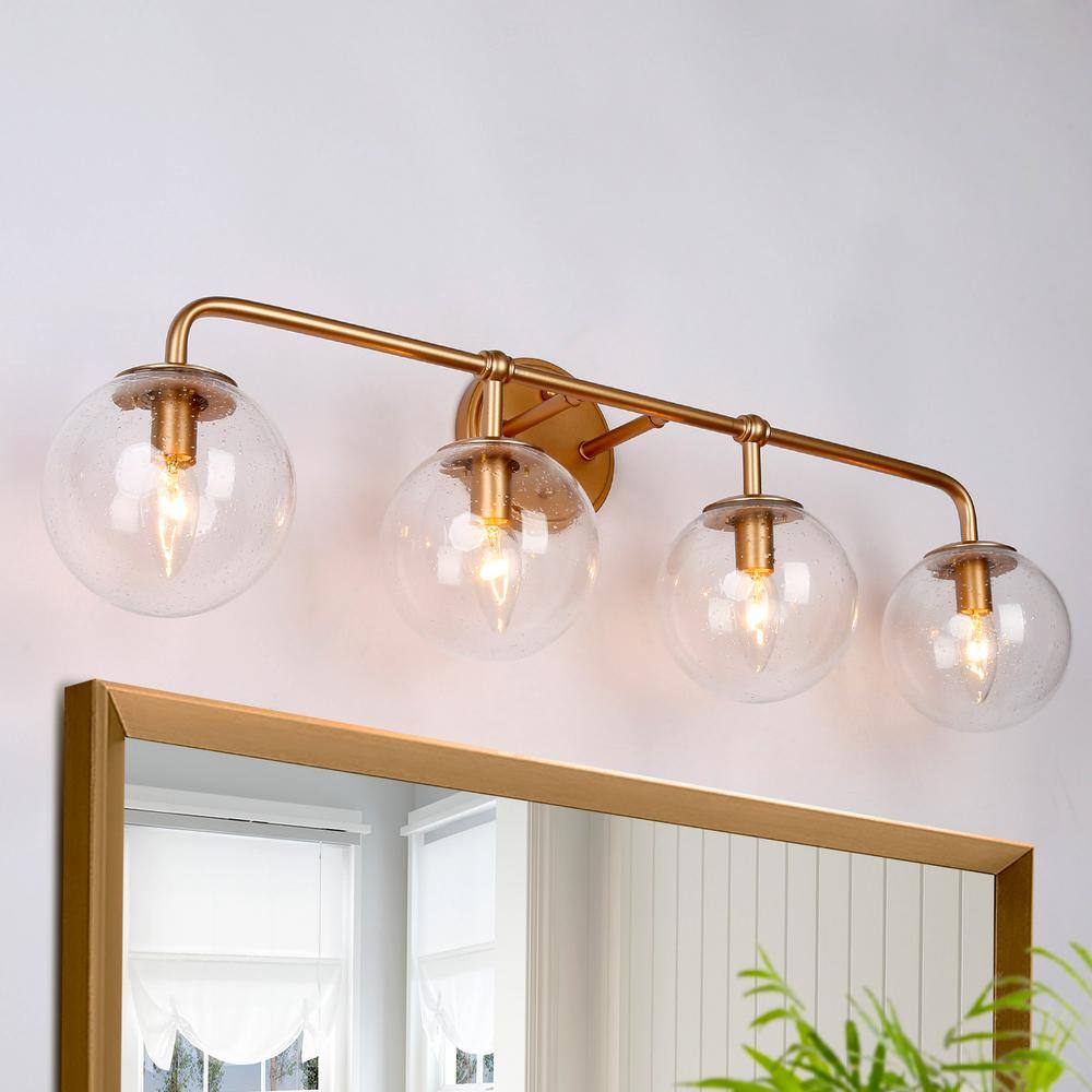 Uolfin Mid-Century Modern Globe Bathroom Vanity Light 4-Light ...