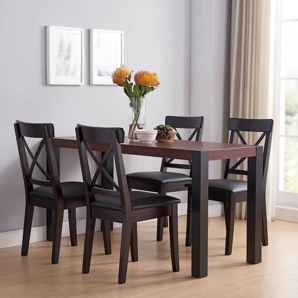 Sedge Vintage Walnut and Black Compact Dining Table