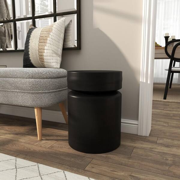 Black drum side table discount