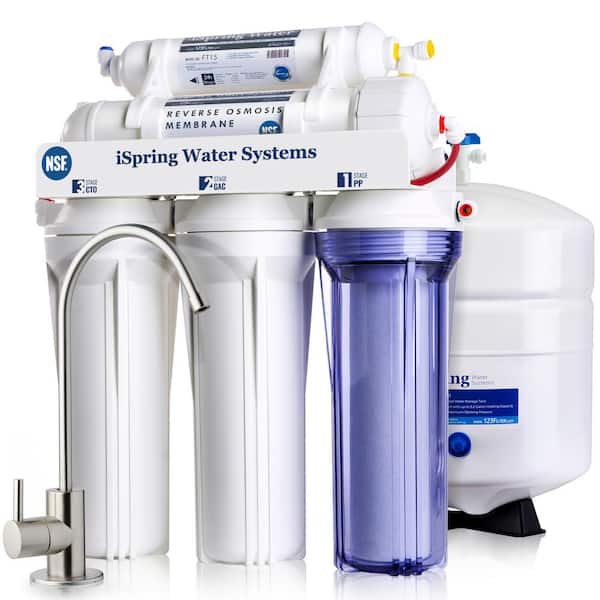 ISPRING NSF-Certified 5-Stage Reverse Osmosis Water Filter System, Reduces PFAS, Chloramine, Lead, Fluoride, TDS