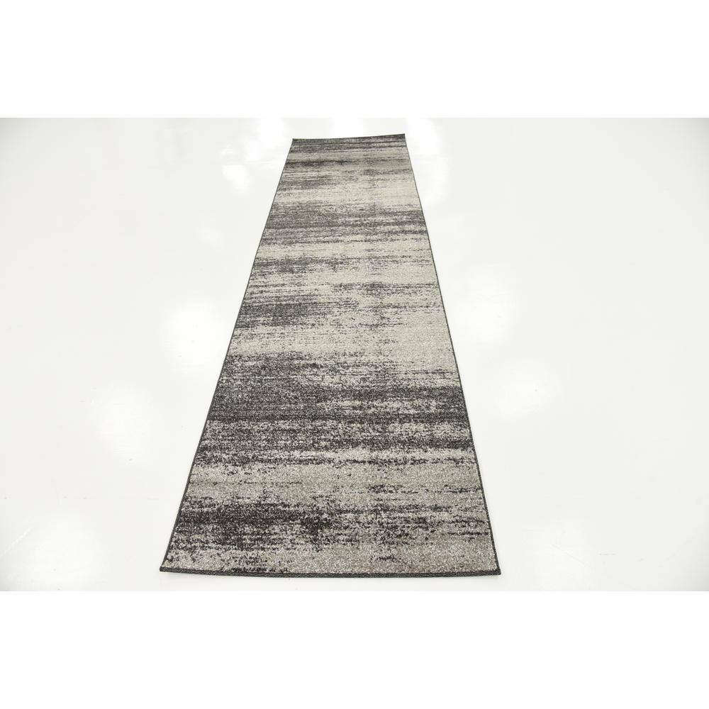 Durable Dark Gray Synthetic Indoor Runner Rug, Easy Care