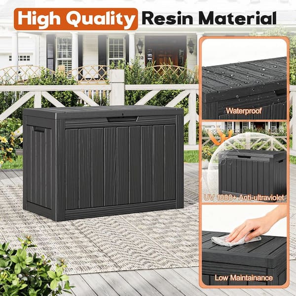 30.4in.Wx16.7in.Dx21.7in.H Outdoor Storage Box, Resin Deck Boxes