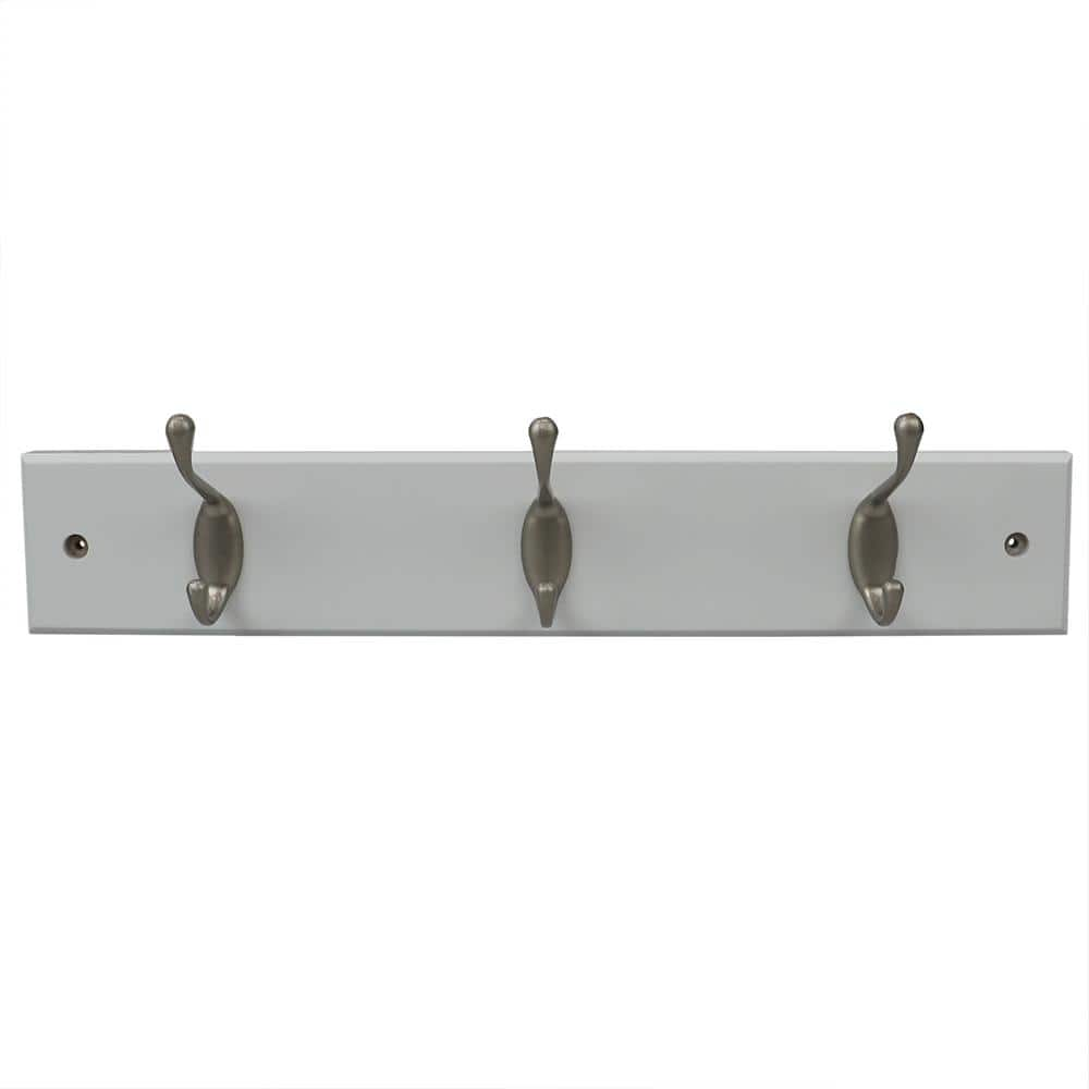 Evideco 3-Hooks White Wall Mounted Big Balls Coat and Hat Rail/Rack 9002100  - The Home Depot