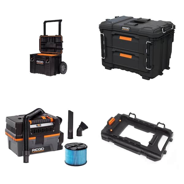 Pro Gear 25 in. Rolling Tool Box, 22 in. XL 2 Drawer Tool Box, 3 Gal. 18V NXT Shop Vac and Vac-Mount Attachment Combo