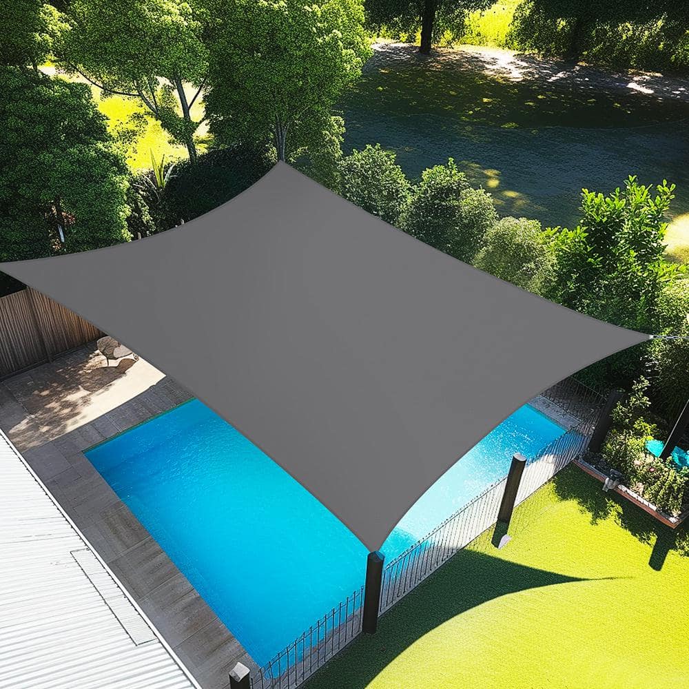8 ft. x 14 ft. Customize Dark Gray Sun Shade Sail UV Block 185 GSM Commercial Rectangle Outdoor Covering, Pergola price history on PriceWatchPro