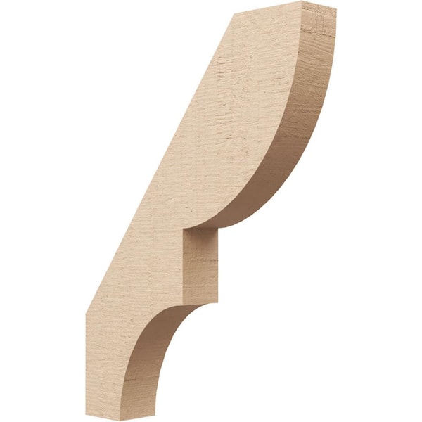 Ekena Millwork 3 in. x 24 in. x 18 in. Ridgewood Rough Cedar Woodgrain Timberthane Polyurethane Knee Brace, Primed