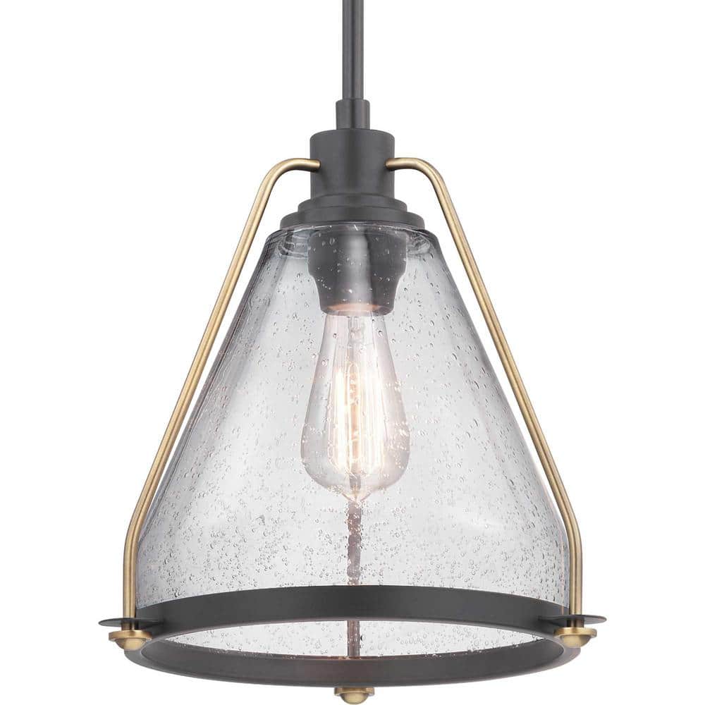 Antique Bronze Geometric Glass LED Pendant Light