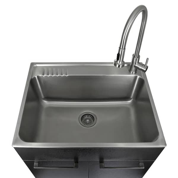All-In-One 28 L x 22 W Free Standing Laundry Sink with Faucet